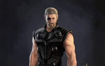 Thor, 2018 movie, superheroes, 3d art, Avengers Infinity War