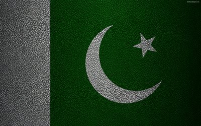Flag of Pakistan, 4K, leather texture, Pakistani flag, Asia, world flags, Pakistan