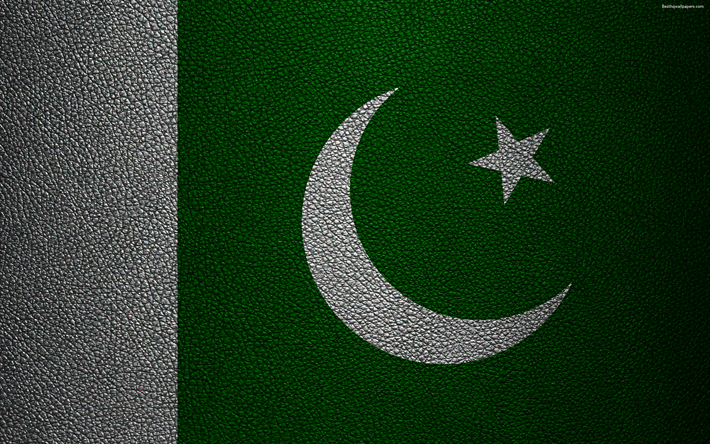 flagge von pakistan, 4k, leder textur, pakistanische flagge, asien, flaggen der welt, pakistan