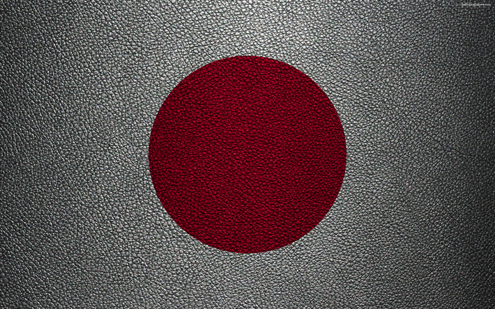 flagge von japan, 4k, leder textur, japanische flagge, asien, flaggen der welt, japan