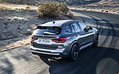 2020, BMW X3, M Competition, X3M, rear view, exterior, new gray X3, crossovers, german cars, BMW