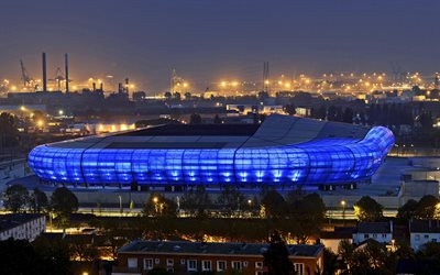 Stade Oceane, Le Havre, Francia, la Ligue 2, el franc&#233;s, el Estadio de F&#250;tbol, por la Noche, Le Havre AC Estadio
