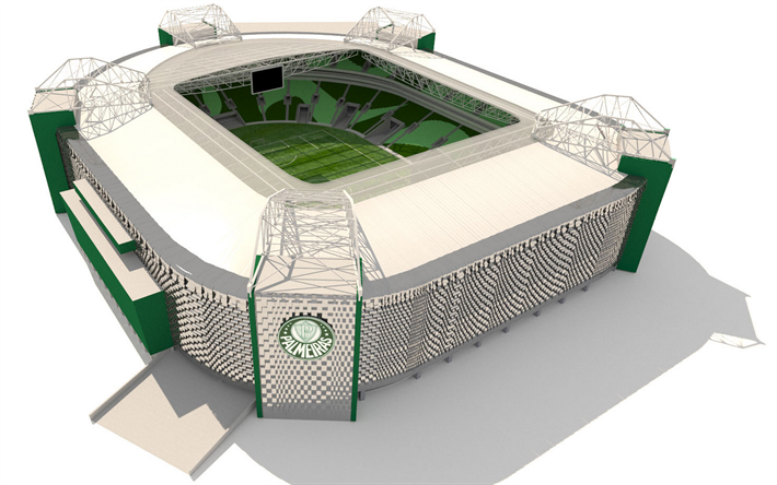Palmeiras Stadium, 3D project, Allianz Parque, soccer, Palestra Italia Arena, football stadium, Brazil, SE Palmeiras, brazilian stadiums, Sao Paulo, HDR