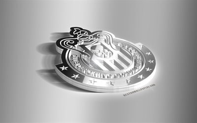 CD Guadalajara Chivas, 3D acciaio logo, Messicani del club di calcio, emblema 3D, Guadalajara, in Messico, in metallo emblema, Liga MX, calcio, creativo, arte 3d, Deportivo Guadalajara