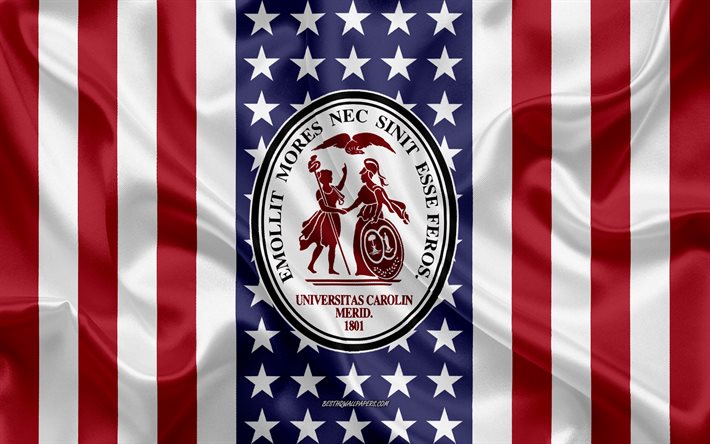 Emblema da University of South Carolina, bandeira americana, logotipo da University of South Carolina, Columbia, South Carolina, EUA, University of South Carolina