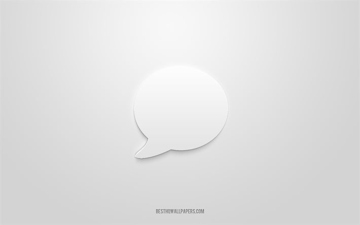 Chat Bubble 3d icon, white background, 3d symbols, Chat Bubble, Communication icons, 3d icons, Chat Bubble sign, Communication 3d icons