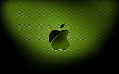 4k, Apple lime logo, lime grid backgrounds, brands, Apple logo, grunge art, Apple