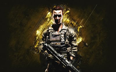 Sergente Daniel Recker, Battlefield 5, Reck, Daniel Recker, sfondo di pietra gialla, personaggi di Battlefield