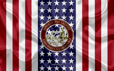 Emblema del College of Charleston, bandiera americana, logo del College of Charleston, Charleston, Carolina del Sud, USA, College of Charleston