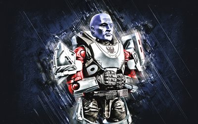 Commander Zavala, Destiny, Titan Vanguard, blue stone background, Destiny 2 Black Armory, Destiny characters, Commander Zavala Destiny