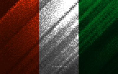 Flag of Cote dIvoire, multicolored abstraction, Cote dIvoire mosaic flag, Cote dIvoire, mosaic art, Cote dIvoire flag
