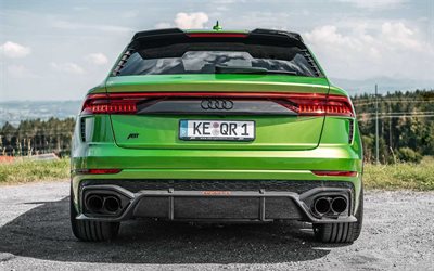 Audi RSQ8, 2022, vue arrière, extérieur, nouveau RS Q8 vert, nouvelle Audi Q8, SUV de luxe, tuning Q8, voitures allemandes, Audi