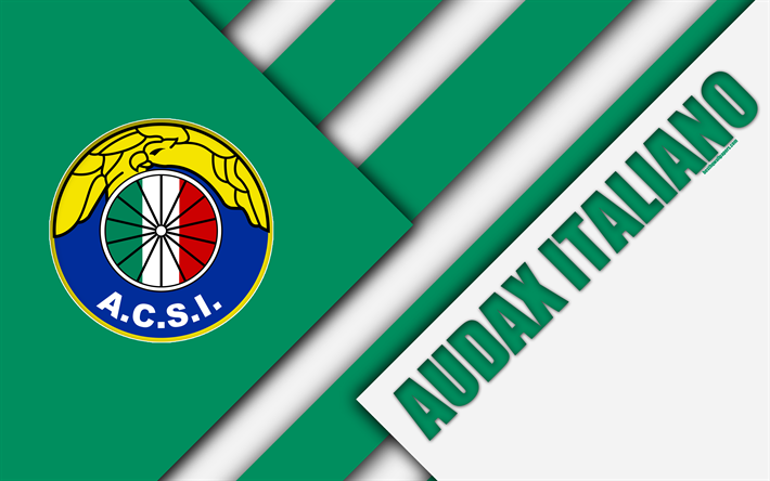 Audax Club Sportivo Italiano, 4k, Chilean football club, material design, white green abstraction, logo, emblem, Santiago, Chile, Chilean Primera Division, football, Audax Italiano