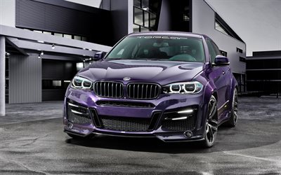 BMW X6R, 2018, Lumma Design, F16, luxury sports SUV, purple X6, tuning X6, black wheels, German cars, BMW