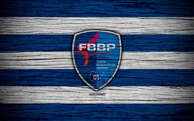 FBBP FC, 4k, Ligue 2, di calcio, di legno, texture, Francia, FBBP, calcio, squadra di calcio, Liga 2, FC FBBP
