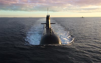 HMAS Waller, SSG 75, Australian submarine, ocean, warships, Royal Australian Navy, RAN, Collins-class submarine