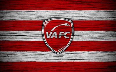 O Valenciennes FC, 4k, Ligue 2, futebol, textura de madeira, Fran&#231;a, Valenciennes, clube de futebol, Liga 2, Valenciennes FC