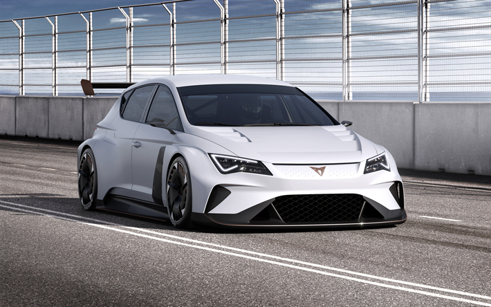 Seat Cupra E-Racer, 4k, 2018 cars, electric cars, raceway, Seat