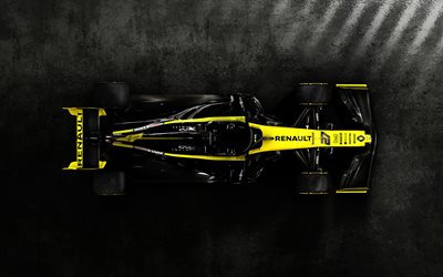 4k, Renault RS19, vista superiore, 2019 F1, Formula Uno, il Team Renault F1, Formula 1, F1 2019, nuovo RS19, F1, Renault E-Tech 19
