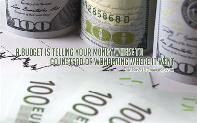 A budget is telling your money where to go instead of wondering where it went, Dave Ramsey quotes, financial quotes, money background, money quotes, budget, popular quotes, Dave Ramsey