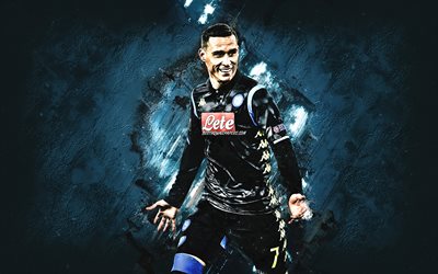 Jose Callejon, Napoli, striker, blue stone, portrait, famous footballers, football, spanish footballers, grunge, Serie A, Italy
