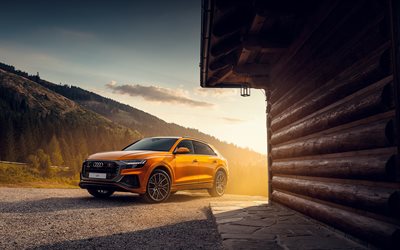 Audi Q8, 2020, front view, exterior, luxury SUV, new golden Q8, german cars, Audi