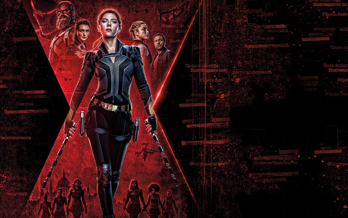 La Viuda negra, 2020, 4k, carteles, material promocional, Scarlett Johansson, personaje principal