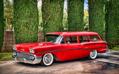Chevrolet Yeoman, retro cars, 1958 cars, american cars, HDR, 1958 Chevrolet Yeoman, Chevrolet
