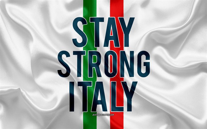 S&#233;jour Fort de l&#39;Italie, de l&#39;appui de l&#39;Italie, coronavirus, le drapeau de l&#39;Italie, la texture de la soie, de la soie du drapeau