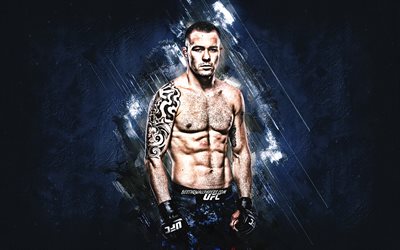 Colby Covington, UFC, american fighter, Ultimate Fighting Championship, portr&#228;tt, bl&#229; sten bakgrund, kreativ konst