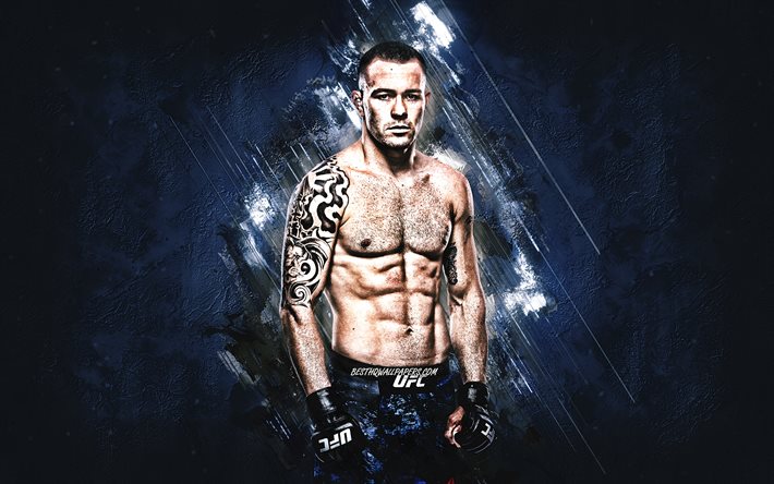 Colby Covington, UFC, american fighter, Ultimate Fighting Championship, portrait, blue stone background, creative art