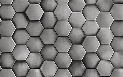 hexagon metall textur, metall bakgrund, hexagon, st&#229;l struktur, metall textur, abstrakt bakgrund metall