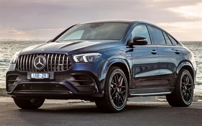 Mercedes-AMG GLE 63 S Coupe, front view, exterior, black GLE 63 S Coupe, German cars, Mercedes