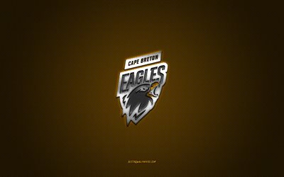 Cape Breton Eagles, Canadian hockey club, QMJHL, silver logo, gray carbon fiber background, Quebec Major Junior Hockey, hockey, Sydney, Canada, Cape Breton Eagles logo