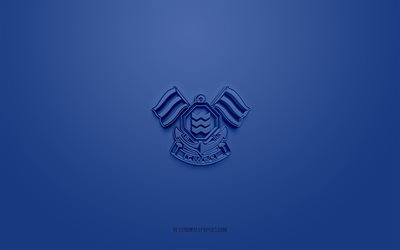 fc imabari, logo 3d creativo, sfondo blu, j3 league, emblema 3d, japan football club, imabari, giappone, arte 3d, calcio, logo fc imabari 3d