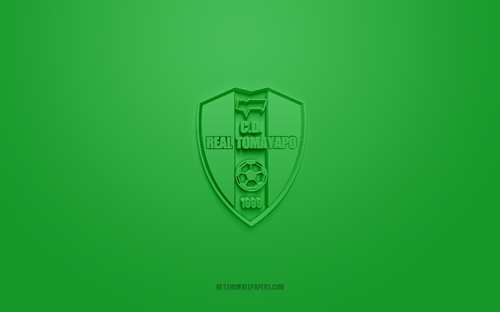 cd real tomayapo, logo 3d creativo, sfondo verde, bolivia primera division, emblema 3d, club di calcio boliviano, bolivia, arte 3d, calcio, logo 3d cd real tomayapo