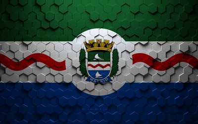 Flag of Maceio, honeycomb art, Maceio hexagons flag, Maceio 3d hexagons art, Maceio flag