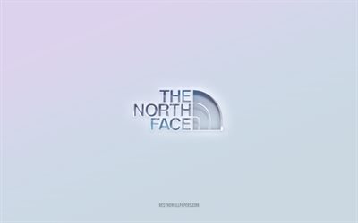 the north face logosu, 3d metni kesip, beyaz arka plan, the north face 3d logosu, the north face amblemi, the north face, kabartmalı logo, the north face 3d amblemi