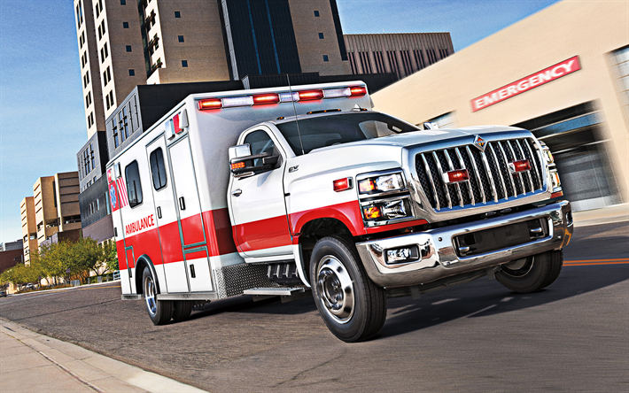 International CV, 2019, Day Cab Ambulance, exterior, american trucks, New american Ambulance Car, USA, International, Ambulance, 4k