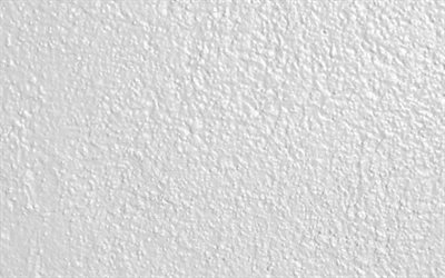 blanc mur peint, 4k, une macro, un mur blanc, le blanc de la pierre textute, mur