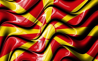 Macedonian flag, 4k, Europe, national symbols, Flag of North Macedonia, 3D art, North Macedonia, European countries, North Macedonia 3D flag