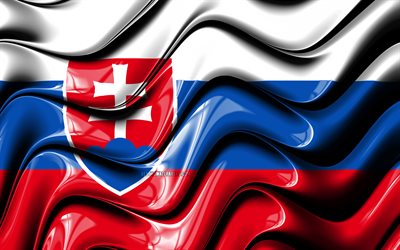 Slovak flag, 4k, Europe, national symbols, Flag of Slovakia, 3D art, Slovakia, European countries, Slovakia 3D flag