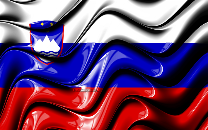 Slovenian flag, 4k, Europe, national symbols, Flag of Slovenia, 3D art, Slovenia, European countries, Slovenia 3D flag