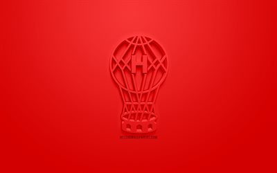 Club Atletico Huracan, creative 3D logo, red background, 3d emblem, Argentinean football club, Superliga Argentina, Buenos Aires, Argentina, 3d art, Primera Division, football, First Division, stylish 3d logo, Huracan FC