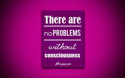 4k, no Hay problemas sin conciencia, citas acerca de los problemas, Carl Gustav Jung, p&#250;rpura papel, popular, cotizaciones, inspiraci&#243;n, Carl Gustav Jung cita
