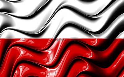 Drapeau polonais, 4k, l&#39;Europe, symbole national, le Drapeau de la Pologne, art 3D, la Pologne, les pays Europ&#233;ens, la Pologne 3D drapeau