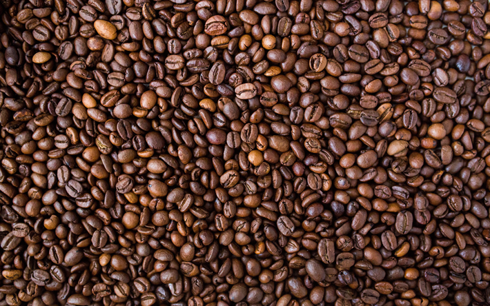 kahvipapuja rakenne, kahvia taustalla, jyv&#228;t, kahvia, mustaa kahvia