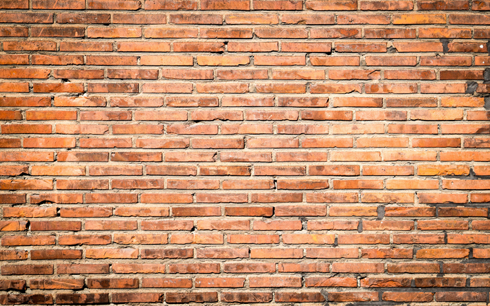 kahverengi brickwall, 4k, kahverengi tuğla, tuğla dokular, kahverengi tuğla duvar, tuğla, duvar