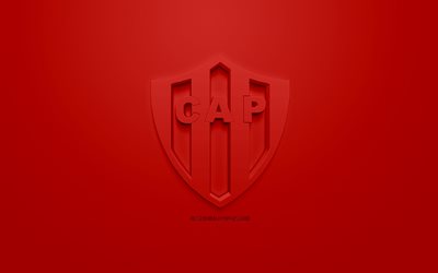 Club Atletico Patronato, creativo logo 3D, sfondo rosso, emblema 3d, calcio Argentino club, Superliga Argentina, Parana, Argentina, 3d arte, Primera Division, calcio, Prima Divisione, elegante logo 3d