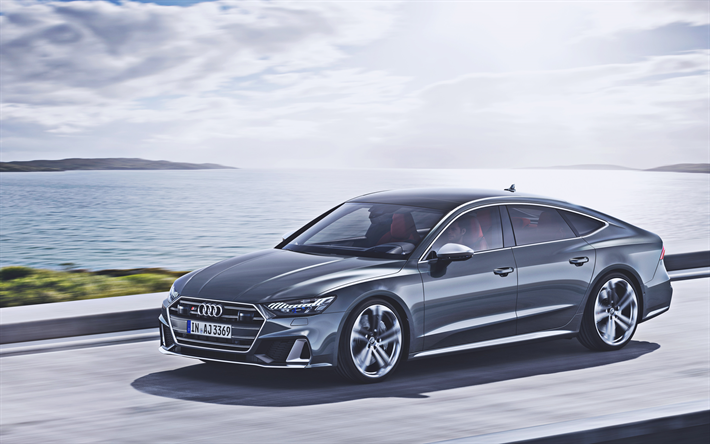Audi S7 A5, 4k, yol, 2019 arabalar, motion blur, 2019 Audi S7 A5, Alman otomobil, Audi